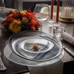 Тарелка d 21 см, h 6 см, стекло, серия Ola, цвет бело-черный, ArdaCam