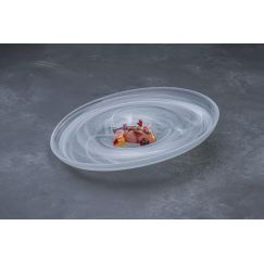 Тарелка d 21 см, h 6 см, стекло, серия Ola, цвет белый, ArdaCam