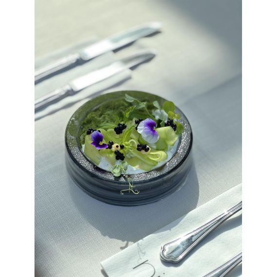 Соусник d 10 см, h 4 см, стекло, серия Hollow, цвет бело-черный, ArdaCam, изображение 2