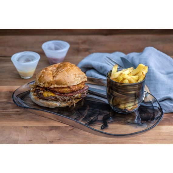 Тарелка овальная 27,5x14,5 см, h 2,5 см, стекло, серия Atlas, цвет бело-черный, ArdaCam, изображение 5 Тарелка овальная 27,5x14,5 см, h 2,5 см, стекло, серия Atlas, цвет бело-черный, ArdaCam, изображение 5